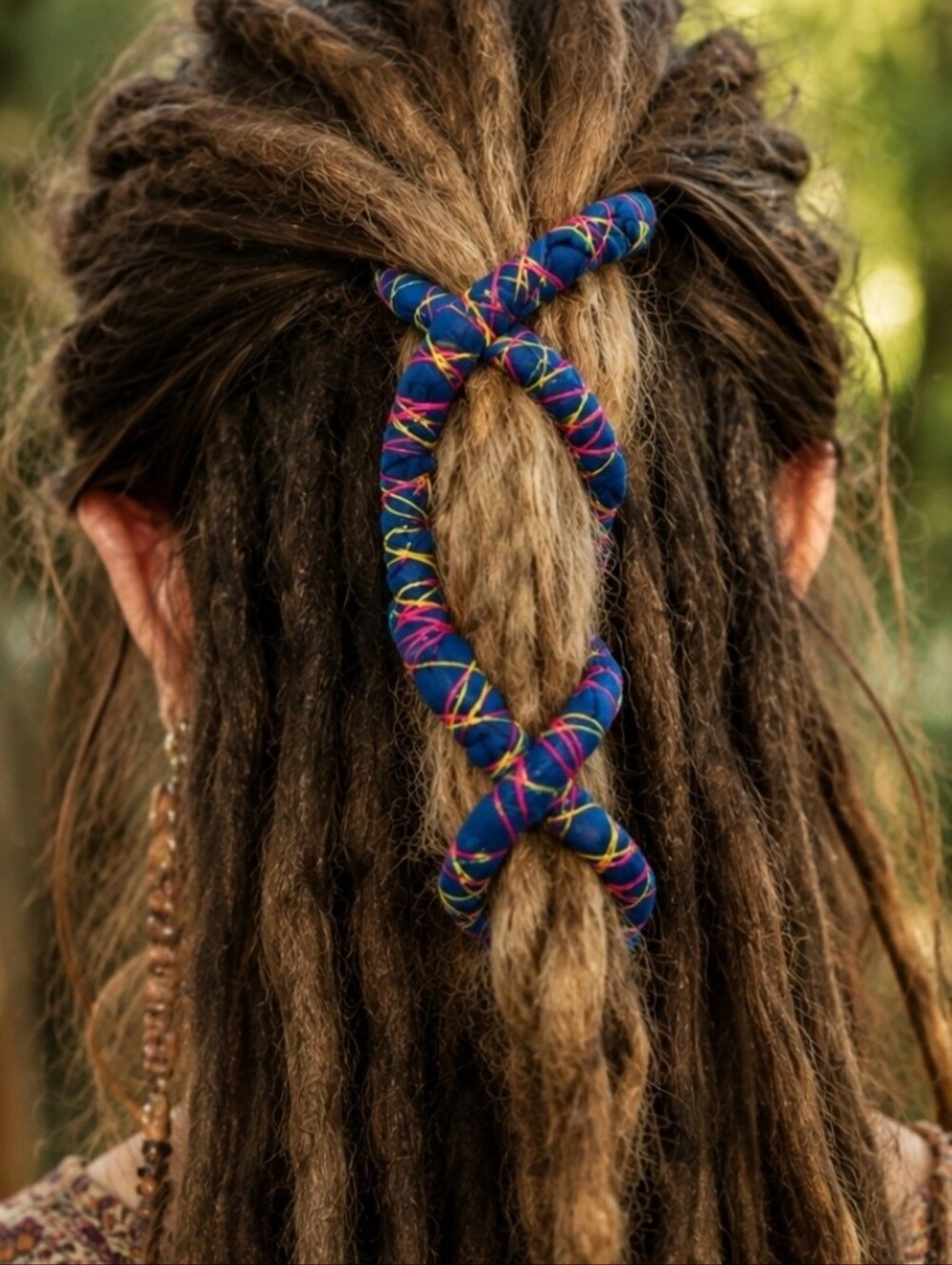 4/$15 Half Up Small 13" Spiral Loc Coil Dread Hair Tie Accessory